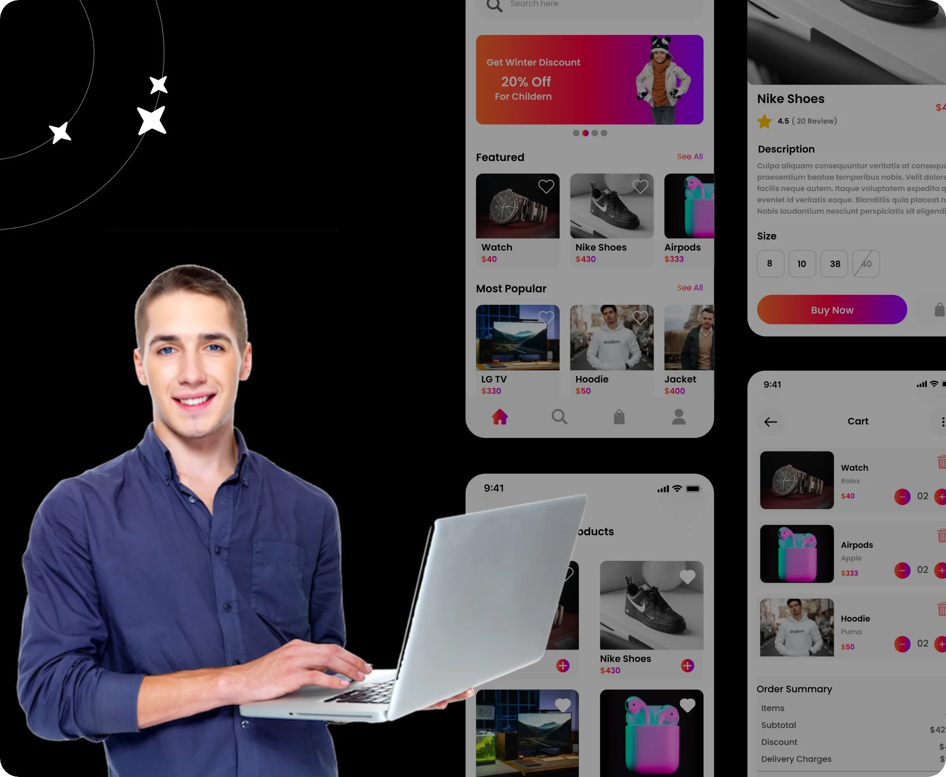 Hire the Best E-commerce App Developers — hire developers illustration